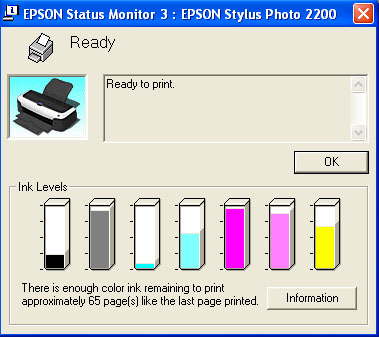 Epson 2200 Ink Usage Status Monitor